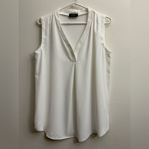 alina mae maternity Tops - NWOT!-{Alina Mae Maternity Wear}-Size S Maternity-White Sleeveless Work Blouse